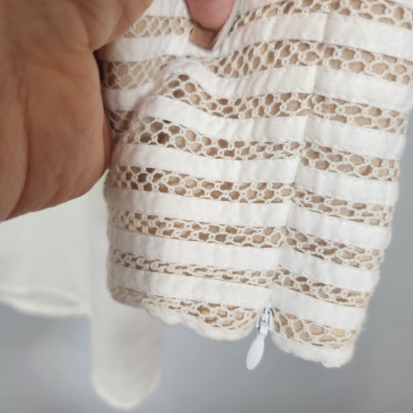 Soft Surroundings Bohemian Off White Lace-Trimmed Blouse Office Business Work - Picture 7 of 12